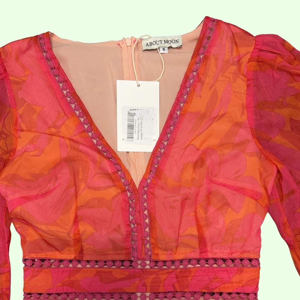Elegant Pink and Orange Maxi Dress - Picture 2 of 5